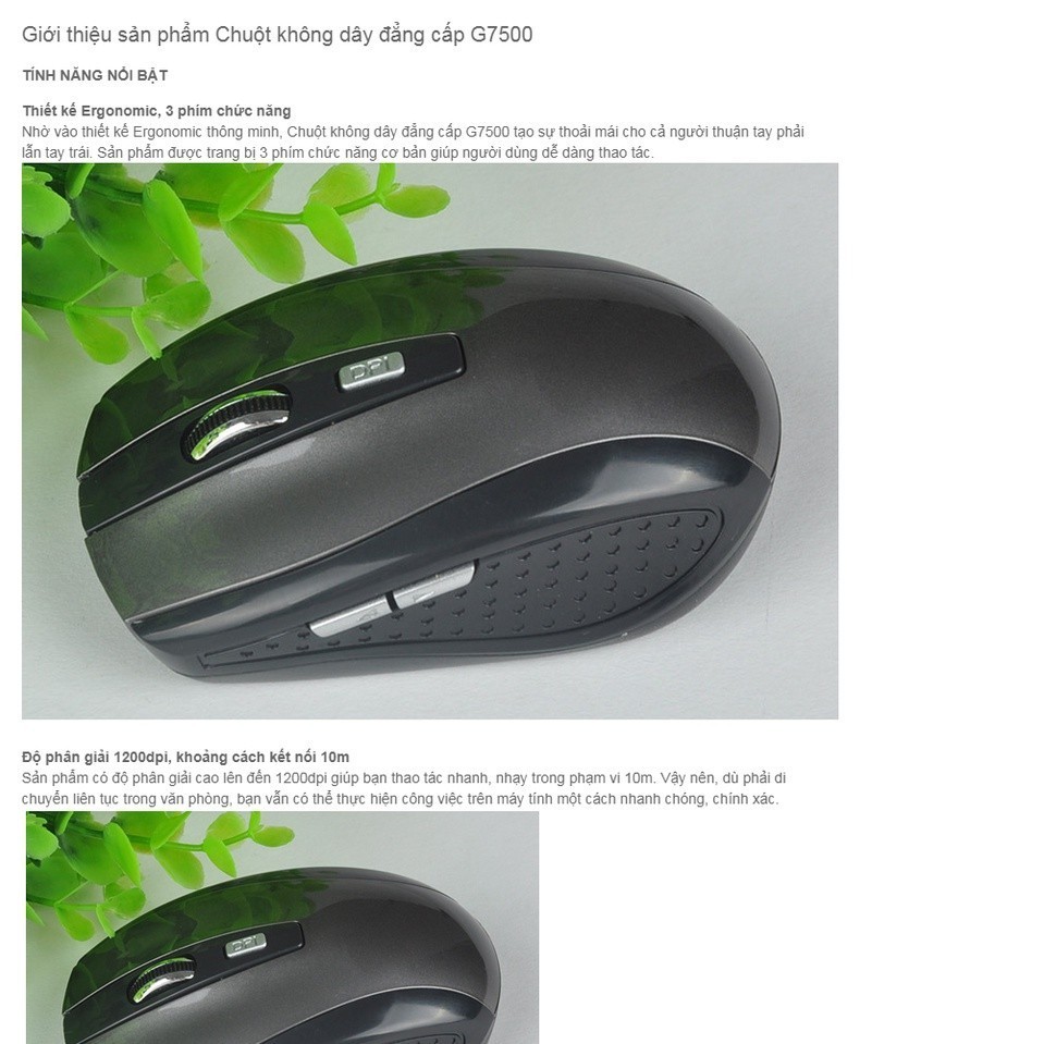 [HCM]Chuột không dây đẳng cấp G7500 (đen)