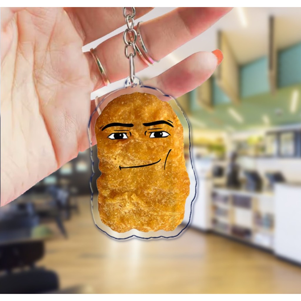 Funny Chicken Nugget Meme Keychain for Accessories Bag Pendant Eye Joe Key Chain Ring Keyring Jewelr