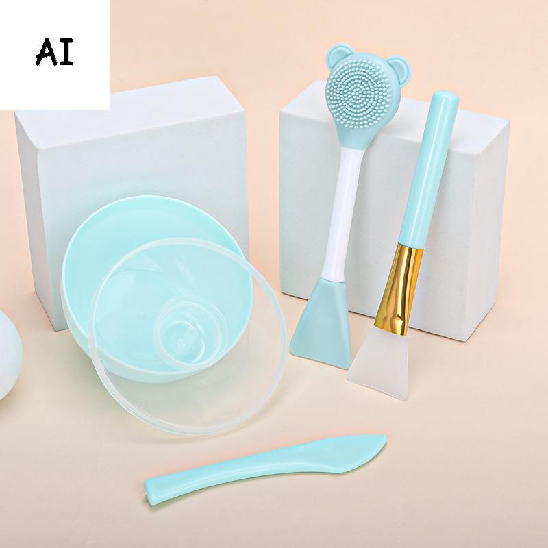 AI 4 Bộ Bát Trộn Khẩu Trang, Bộ Dụng Cụ Trộn Khẩu Trang DIY, Bát Khẩu Trang Sti Thìa Silicon Mềm Bàn