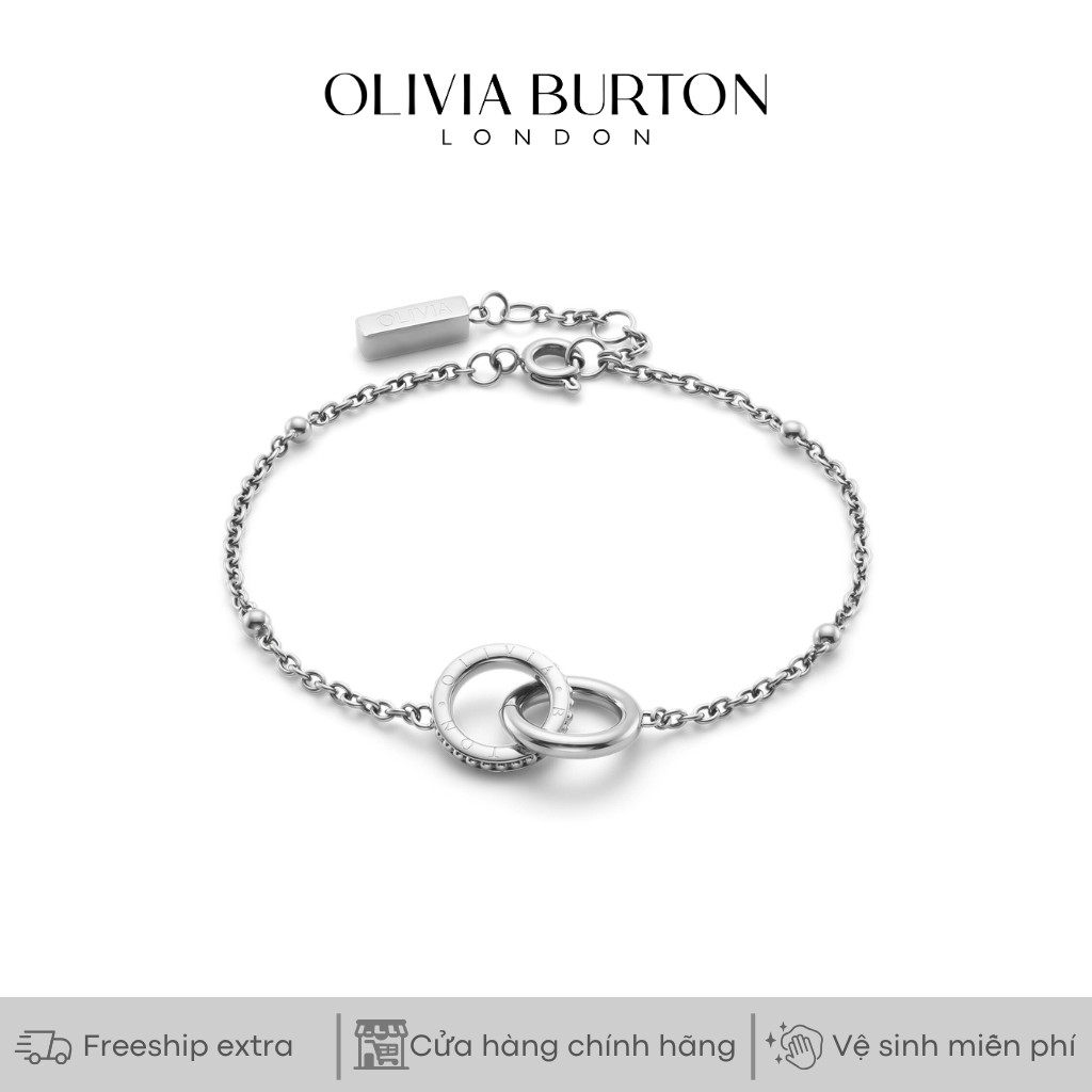 Vòng tay Olivia Burton Amity Interlock màu bạc
