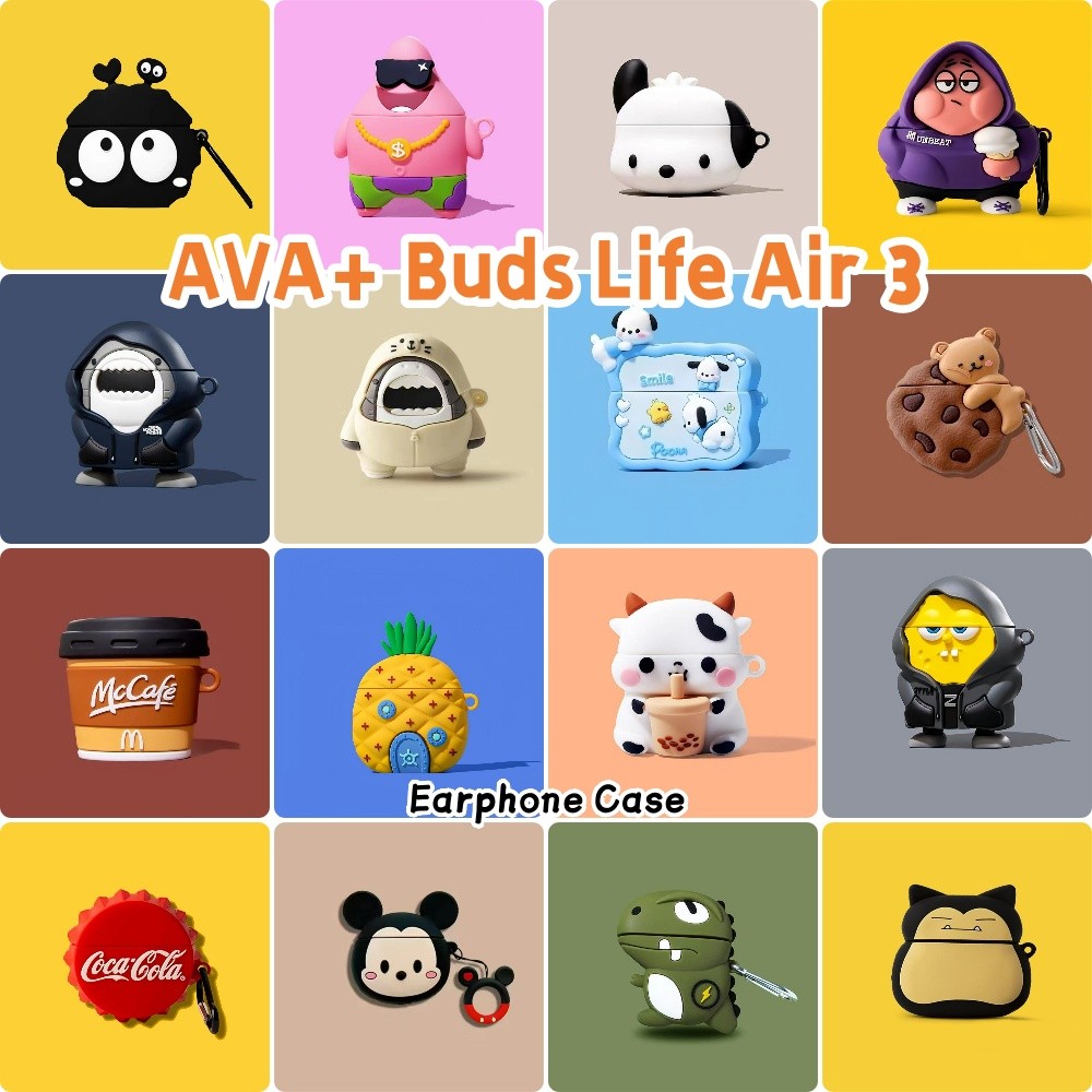Dành Cho AVA + Buds Life Air 3 Ốp Lưng Hoạt Hình Silicon Mềm Vỏ Tai Nghe NO.6