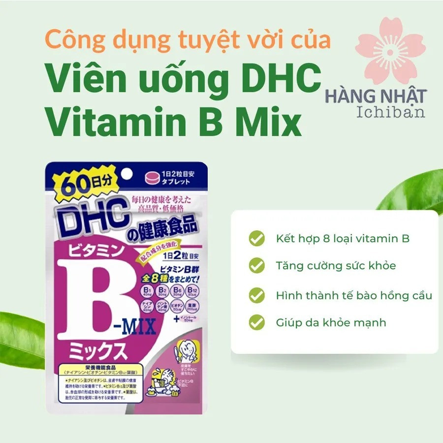 Viên Uống DHC Vitamin B Mix Tổng Hợp Nhật Bản 120 Viên 60 Ngày