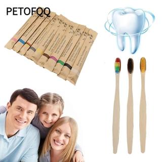 PETOFQQ 10 Chiếc Bàn Chải Đánh Răng Tre, Bàn Chải Đánh Răng Bằng Gỗ Tự Nhiên Có Thể Tái Sử Dụng, Đầu Lông Mềm Di Động Người Lớn Chăm Sóc Răng Miệng Cho Khách Sạn Du Lịch Gia Đình