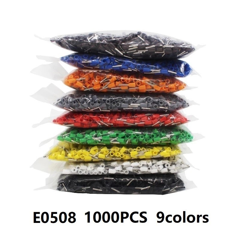 Bộ 1000 Đầu Nối Dây Điện Cách Điện E0508 20AWG