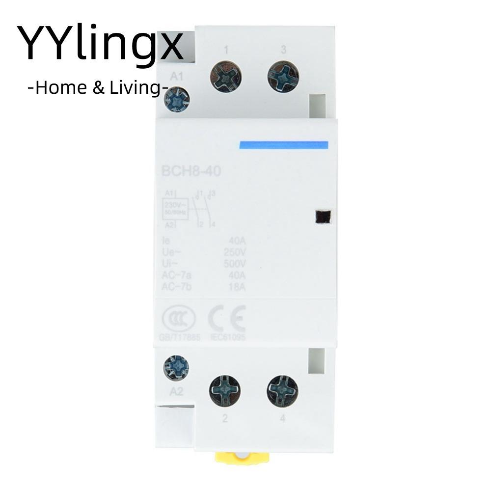 YYLINGX Hộ Gia Đình AC Contactor, 50 / 60HZ 2P 40A AC Contactor, Tiêu Thụ Điện Năng Thấp 1NO 1NC 24V