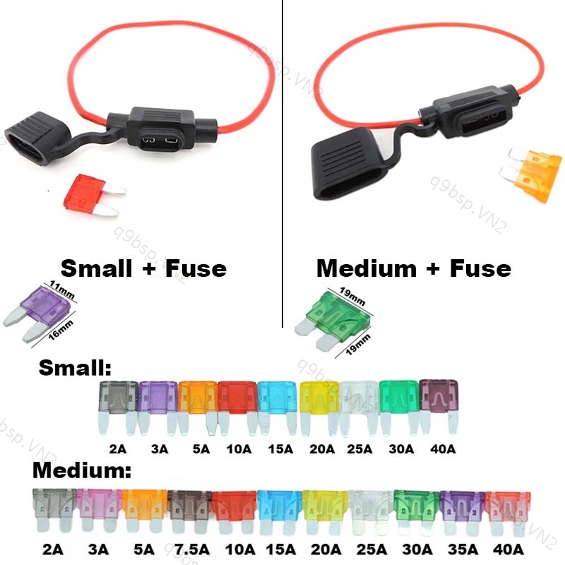 Ổ cắm giữ cầu chì chống nước ô tô nhỏ / vừa 12V TAP ATM APM 10 / 20 / 30 / 40A 10 / 12awg Blade Car 