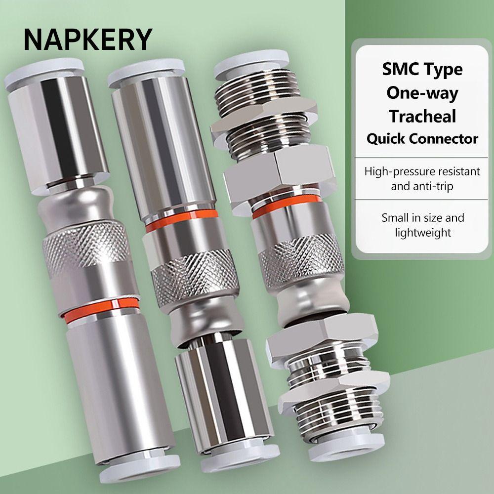 NAPKERY 1 Cái Đầu nối nhanh khí quản, Ống PU Khớp nối nhanh một chiều, Đồng thau KK2P / KK2S-04H-06H