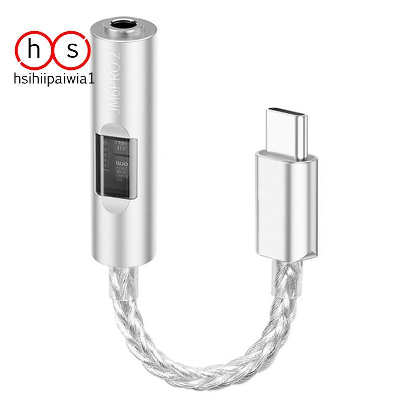 JM6 Pro 2 Bộ chuyển đổi tai nghe khuếch đại âm thanh HiFi Mic HD Type C sang 3,5mm Jack Cáp âm thanh