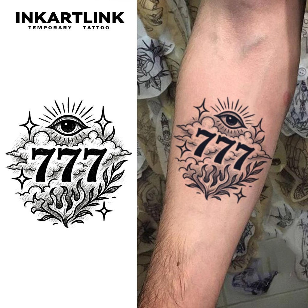 All-Seeing Eye 777 Tattoo Chống Thấm Nước Lâu Dài 7-15 Daystemporary Tattoo Stickermagic Tattoofake 