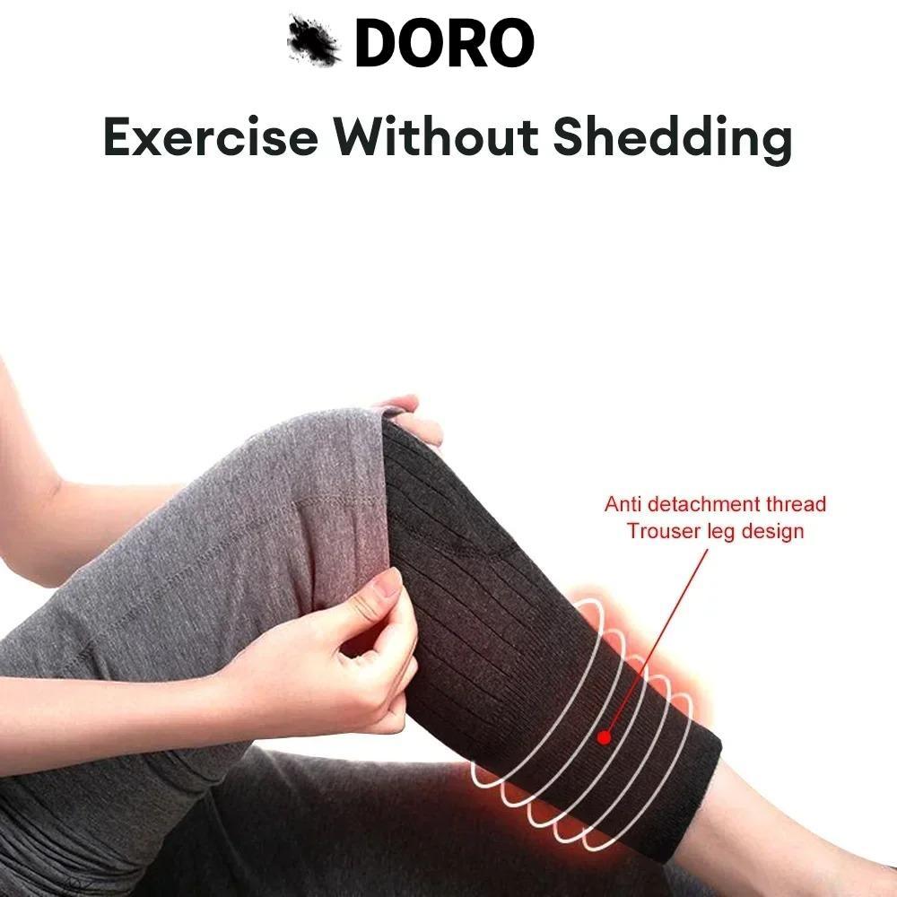 DORO Chân Ấm Áp KneeCap - Miếng Lót Đầu Gối Da Cashmere, Màu Đen/Xám