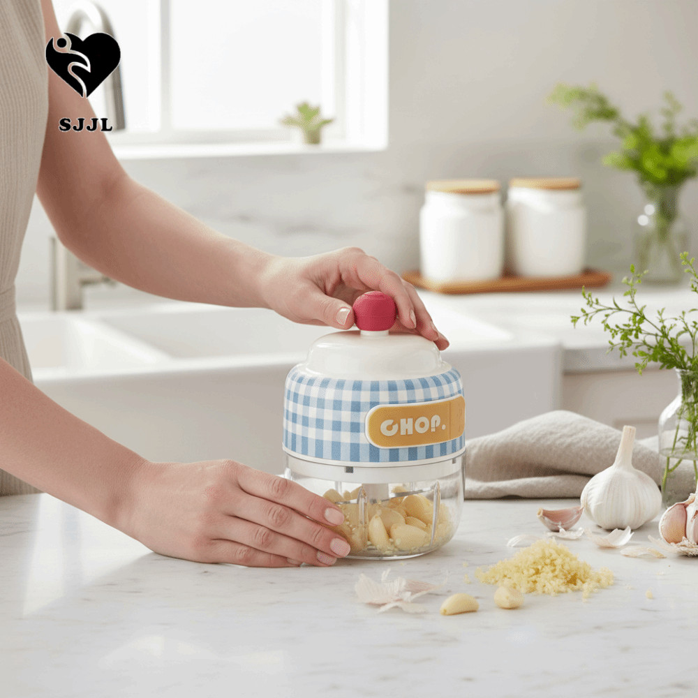 Máy Xay Tỏi Điện SJJL, Máy Chế Biến Thực Phẩm Đa Năng Di Động, Máy Xay Rau Không Dây Mini Có Thể Tháo Rời Nhanh