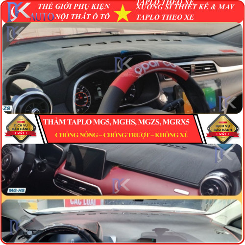[MG5, MGHS, MGZS, MGRX5] Thảm taplo ô tô da cacbon,da vân gỗ,và tuyết nhung 3 lớp dày 1cm chống nắng