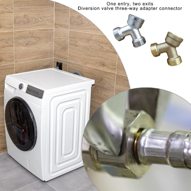 EDB * 1 Trong 2 Ra Ống Nước Tee Bộ Chia Nước Hạng Nặng 3 Chiều Vườn Vòi Adapter Cho Máy Sấy Hơi Nước