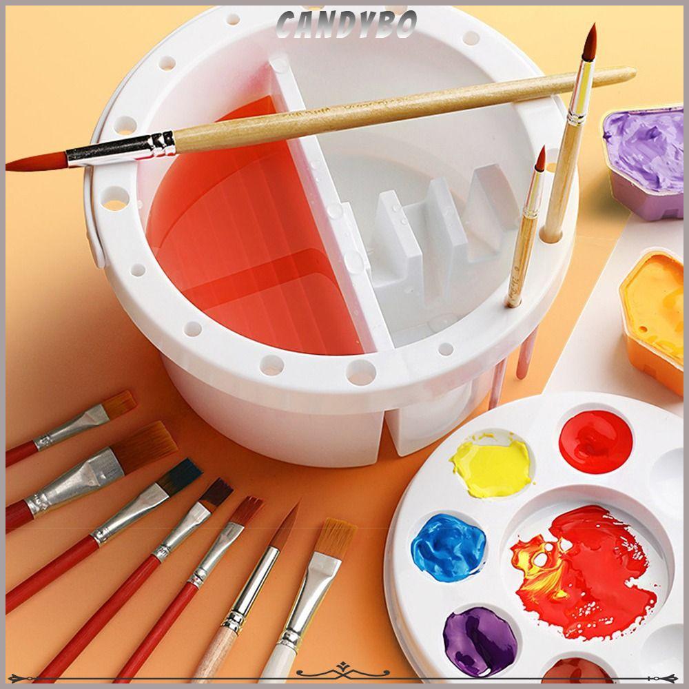 Máy giặt cọ sơn CANDYBO, Xô giặt cọ sơn nhựa 3 trong 1, Giá đỡ cọ sơn chất lượng cao / Bảng màu có n