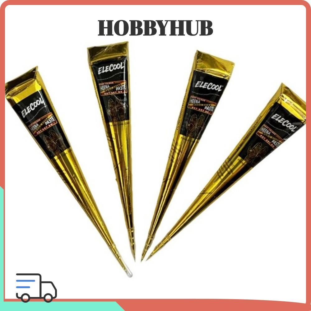 HOBBYHUB Henna Paste Cone Black Brown Body Art Mehndi Design