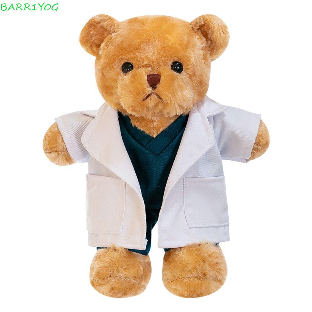 BARR1Y0G Bác Sĩ Gấu Nhồi Bông, Đồng Phục Áo Trắng Y Tá Gấu Sang Trọng, Đồ Chơi Trẻ Em 30cm Hoạt Hình
