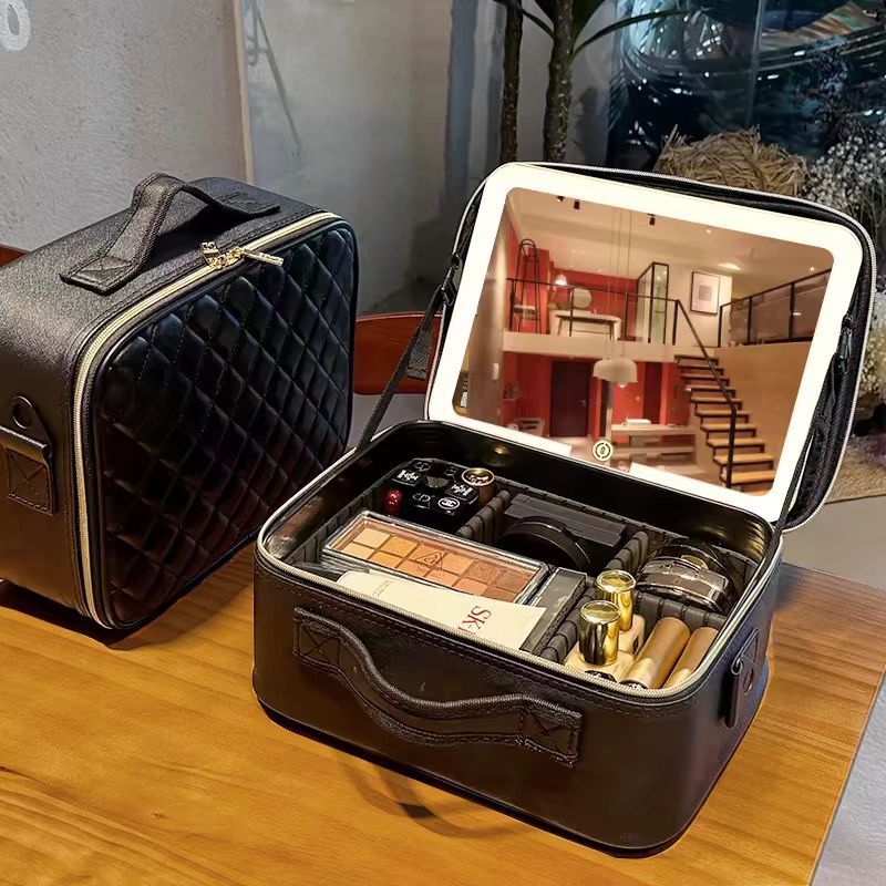 [ CHÍNH HÃNG ]  cốp đựng đồ makeup Cốp Đựng Mỹ Phẩm có đai đỡ Gương trang điểm và đèn LED Cốp Đựng Đ