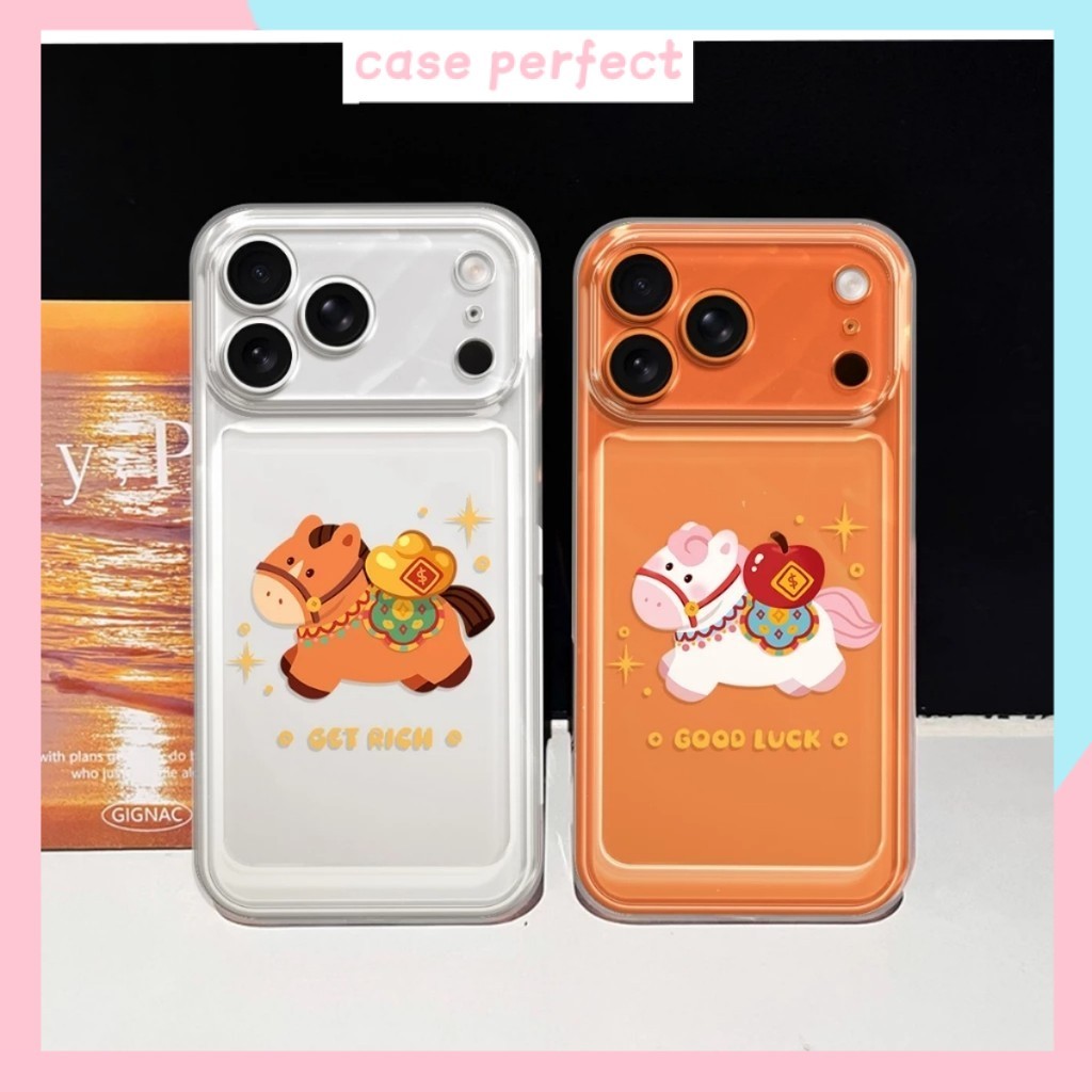 Ốp Lưng iPhone Lucky Horse Tết 2026 Viền Thẳng, Bảo Vệ Camera - iP 7/8/X/XS/11/12/13/14/15/16/17/Plu