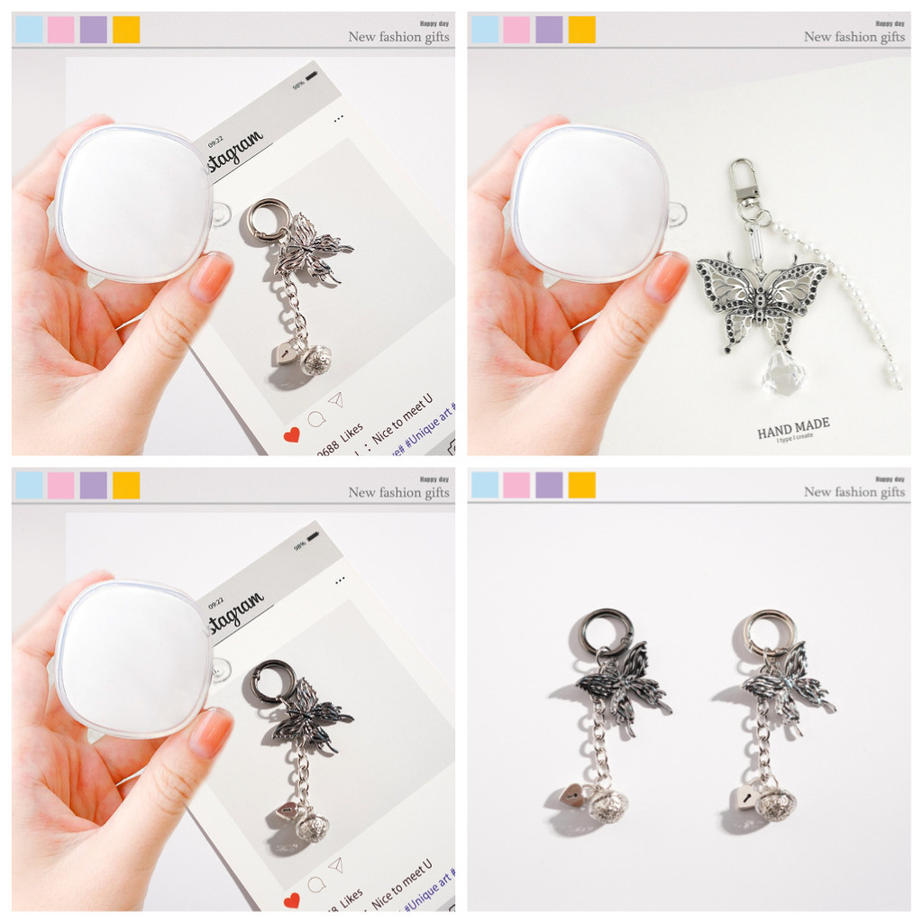 Ins butterfly keychian Dành Cho Baseus WM02 WM01 E16 E19 E20E17 E18 E12 Ốp Lưng Silicon Trong Suốt T