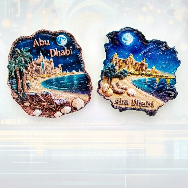 Abu Dhabi Kiến Trúc Thành Phố Dán Tủ Lạnh Sáng Tạo Trang Trí Nhà Cửa Dán Từ Tính Quà Lưu Niệm
