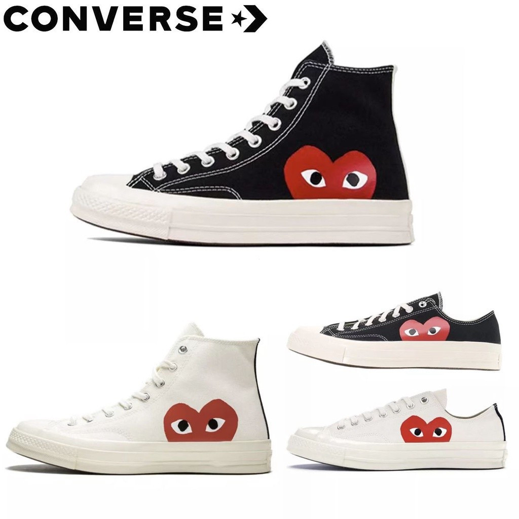 Play x Chuck Taylor All Star 1970s Like Boys Red Heart Unisex Giày vải FBOF