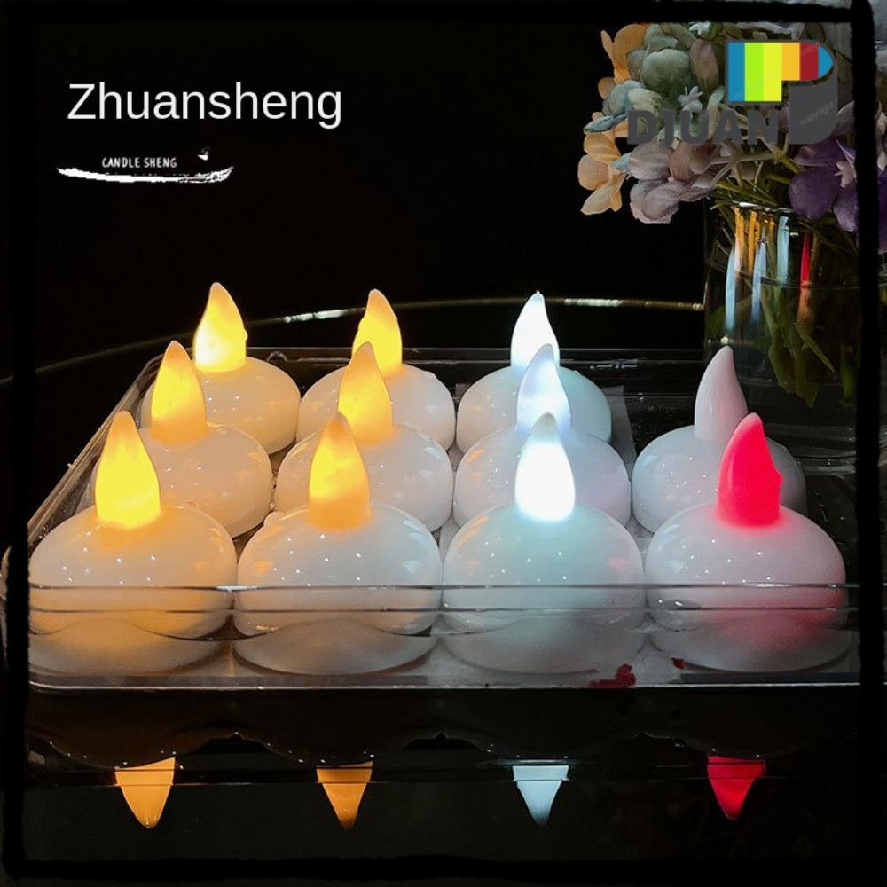 DUOJUAN 5 Đèn LED Diya, Đèn nến Diwali trang trí phát sáng, Nến giả nổi trên nước Đèn trà điện Deepa