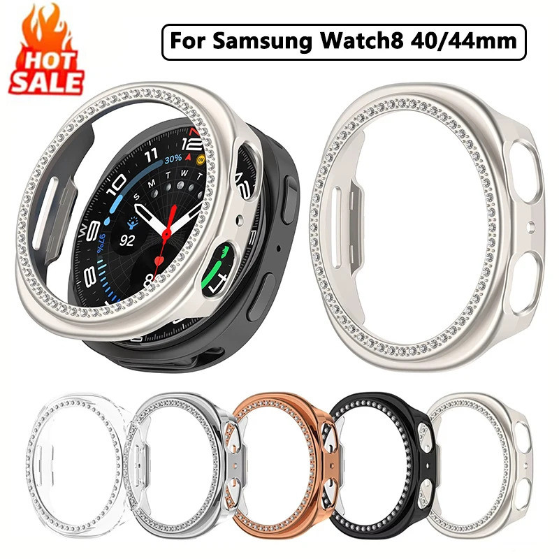 Rỗng Bling Kim Cương Dành Cho Samsung Galaxy Watch 8 40mm / 44mm Bảo Vệ Đồng Hồ Thông Minh Phụ Kiện 