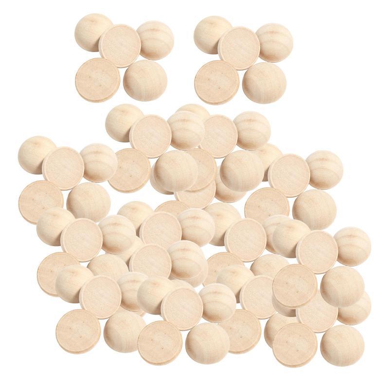 100 Quả Bóng Gỗ, Quả Bóng Nửa Bằng Gỗ, Quả Bóng Tròn Cho Các Dự Án DIY Và Trang Trí Bàn Trẻ Em.