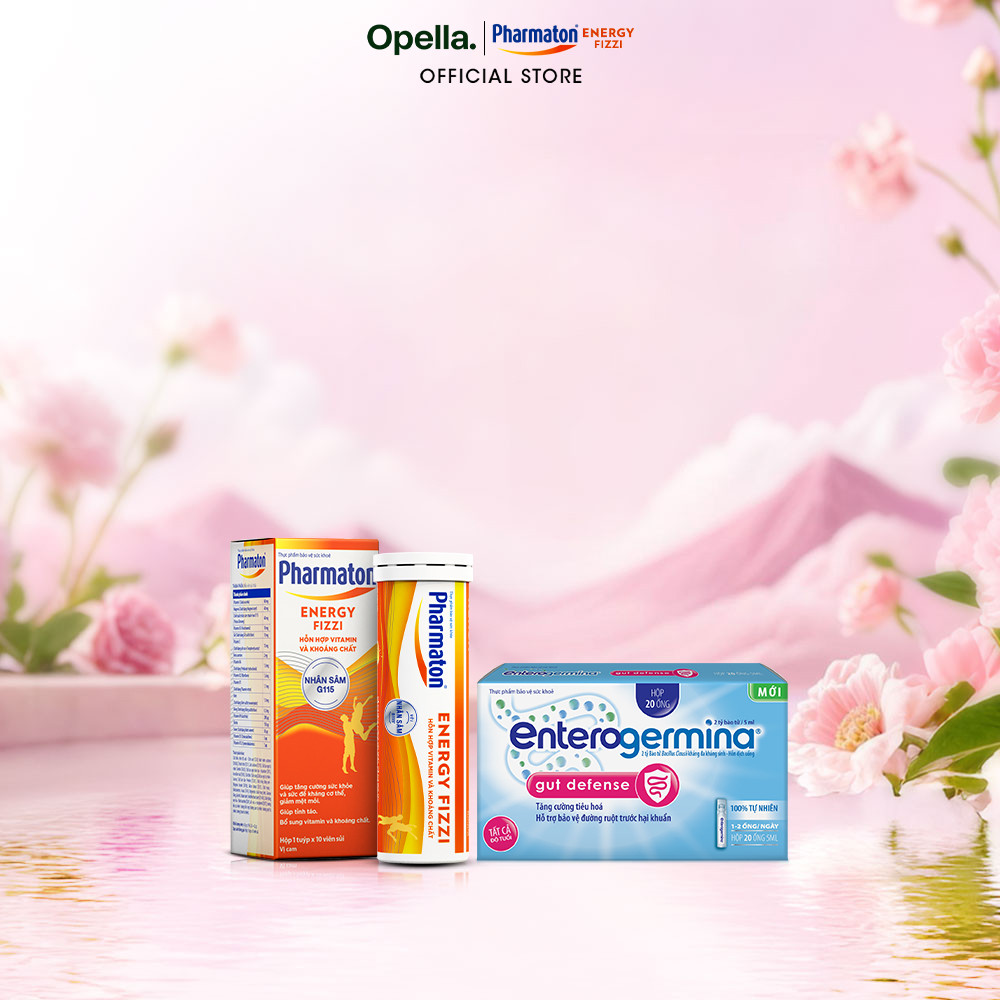 Bộ 1 Thực phẩm bảo vệ sức khỏe Enterogermina Gut Defense + 1 Thực phẩm bảo vệ sức khỏe Pharmaton Ene