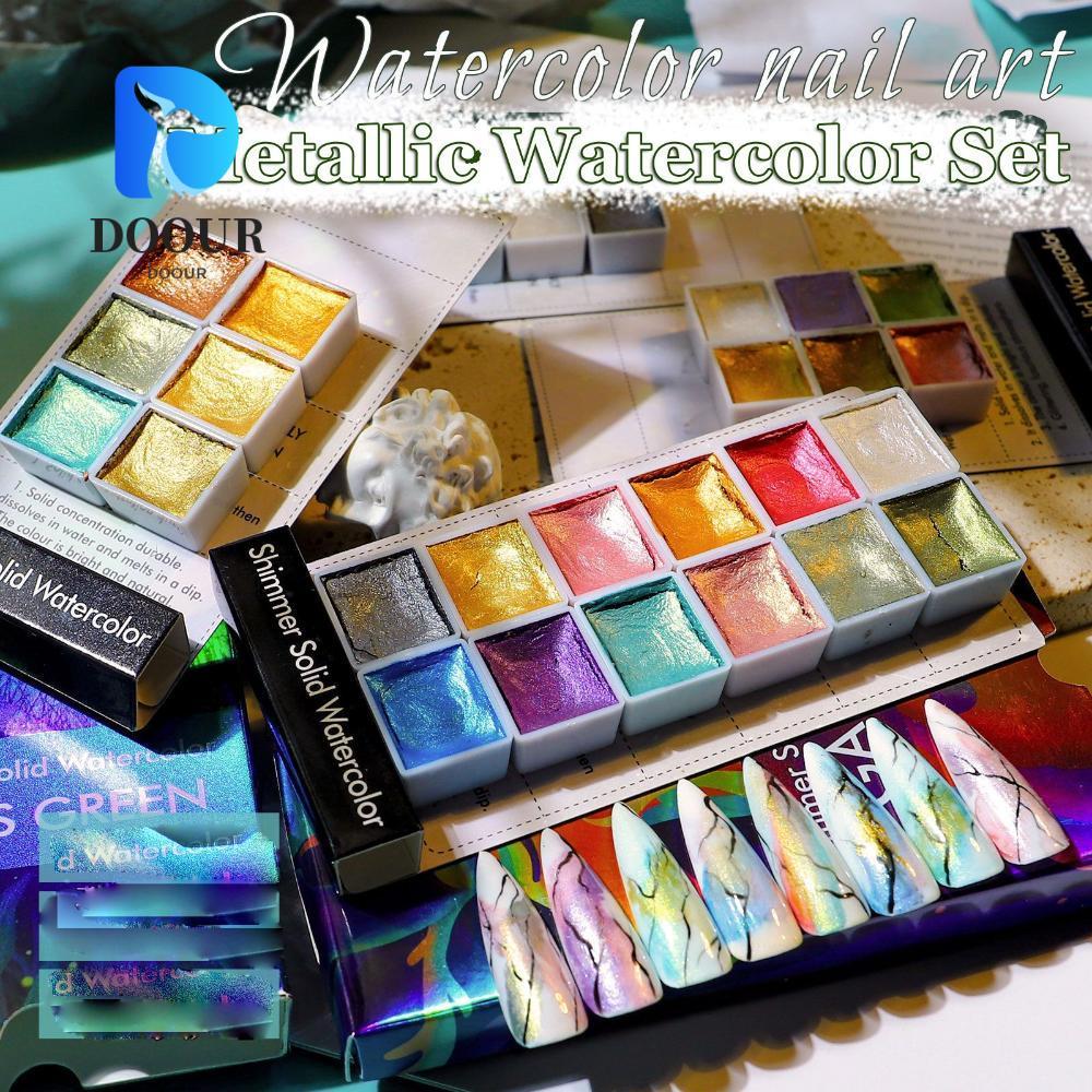 DOOUR Nail Pearlescent Pigment dành cho nghệ sĩ Tranh vẽ tay nóng màu nước