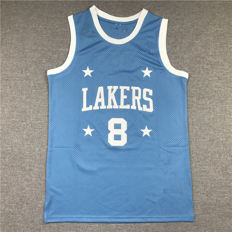 Áo Kobe Blue Lakers, thêu chữ số 8.