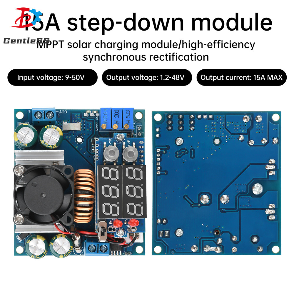 DC9-50V 15A Mô-đun Buck có thể điều chỉnh Mô-đun sạc MPPT Buck năng lượng mặt trời Điện áp không đổi