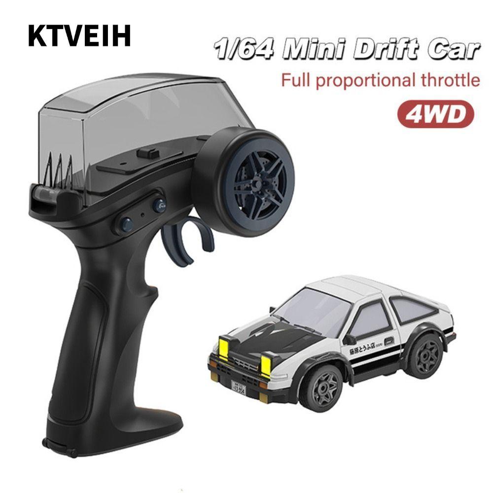KTVEIH RC Drift Car, Nhựa 1 / 64 MINI AE86 RC Stunt Car, Sáng Tạo Đen Trắng Đua Xe Điện Thể Thao Điề
