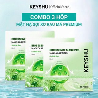 Combo 3 Hộp Mặt Nạ Rau Má Bioessence Mask Premium KEYSHU Dưỡng Ẩm, Làm Mềm Da, Làm Dịu Da 1 Miếng 30ML