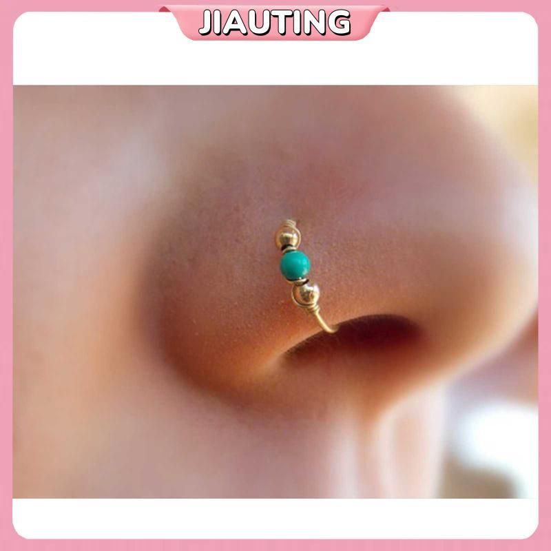 Jiating Ear Piercing Set Boho Style - Septum Ring và Earring