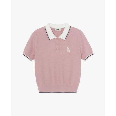 MLB - Áo polo nữ dệt kim tay ngắn Varsity Color Block_3FKPV0463-07PKL