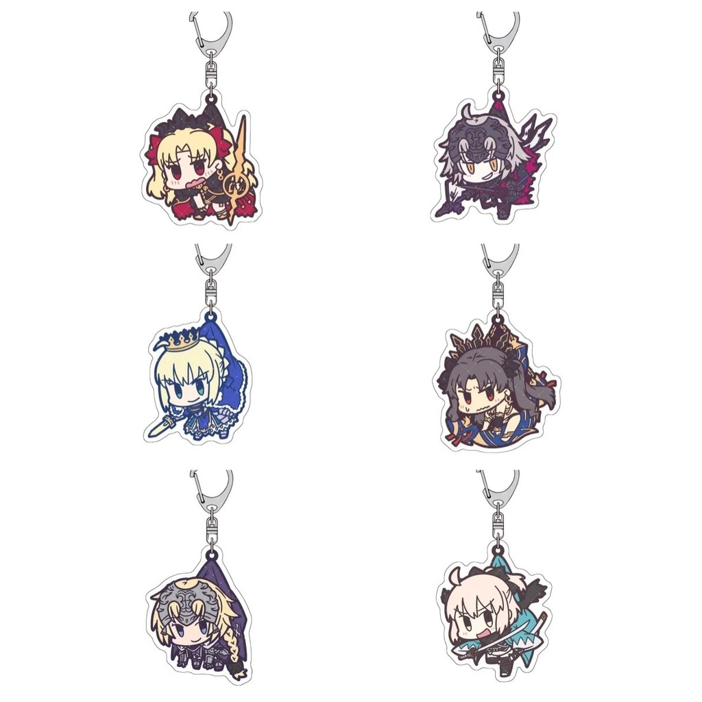 Móc khóa Fate/Grand Order FGO mica acrylic 6cm chibi Ereshkigal Ishtar Gilgamesh Saber mô hình trang