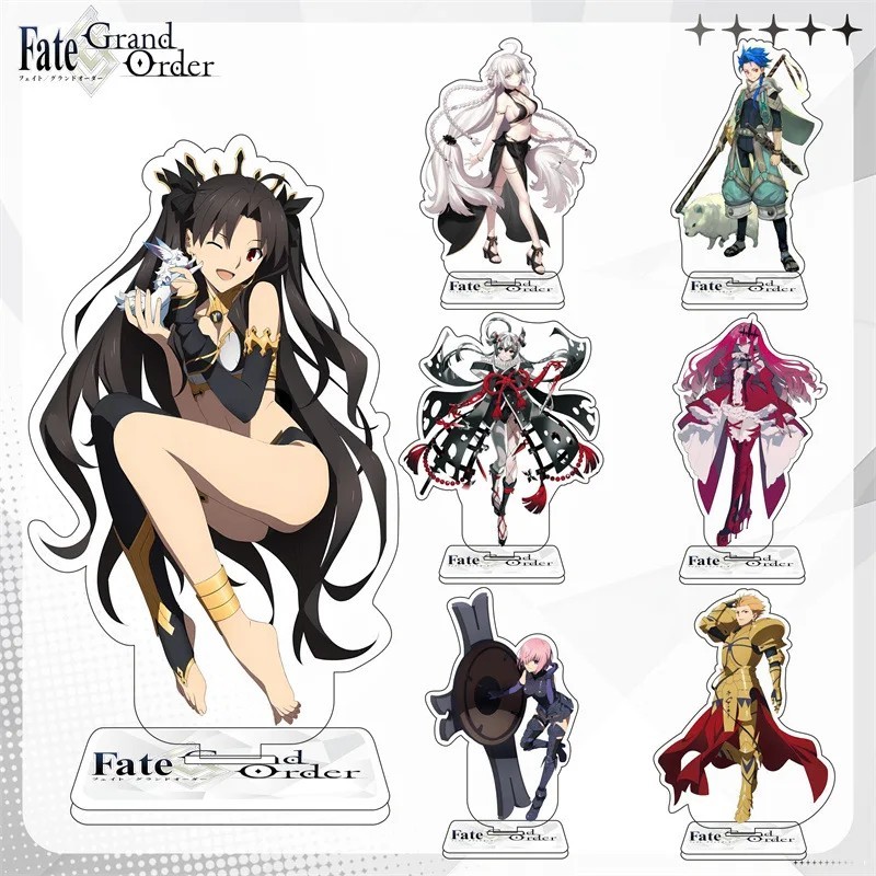 Standee Anime Fate Grand Order FGO Mô Hình Mica Acrylic 15cm Trang Trí Bàn Học Ishtar Gilgamesh Jean