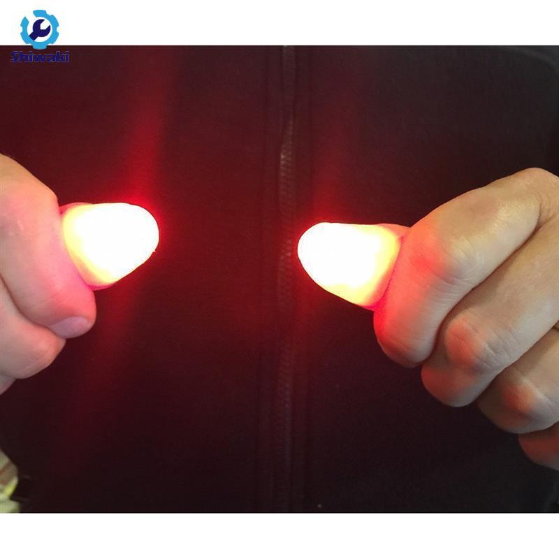 2 Chiếc Magic Light Up Finger Fingers LED Tricks Thumb Props Magic Light Up Finger Finger Toy Finger