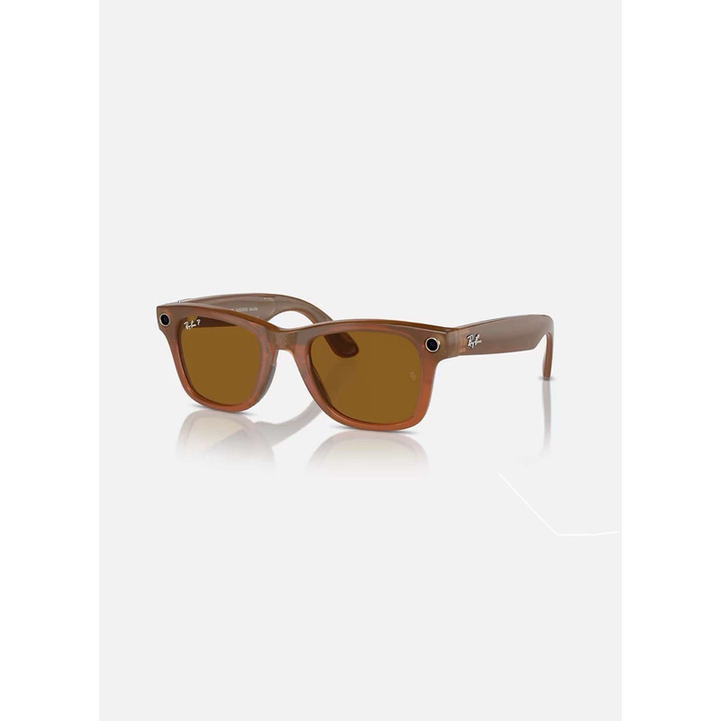 Kính râm Ray-Ban Meta Wayfarer màu caramel, ống kính phân cực