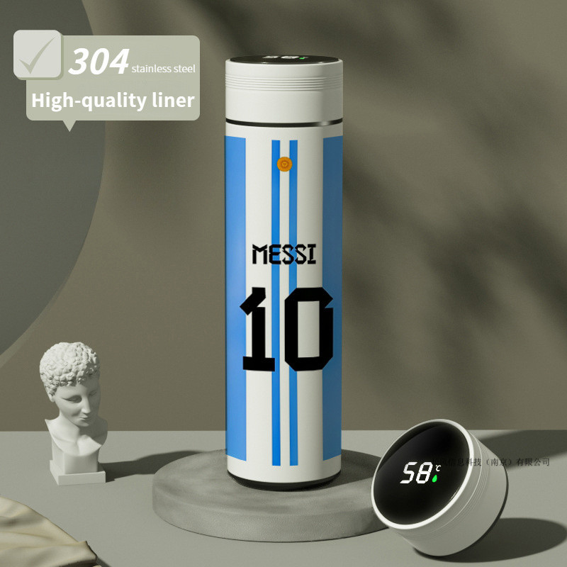 Bóng đá GOAT Messi 304 Bình chân không bằng thép không gỉ cách nhiệt Bình nước NO.10 NO.30 NO.19 Par
