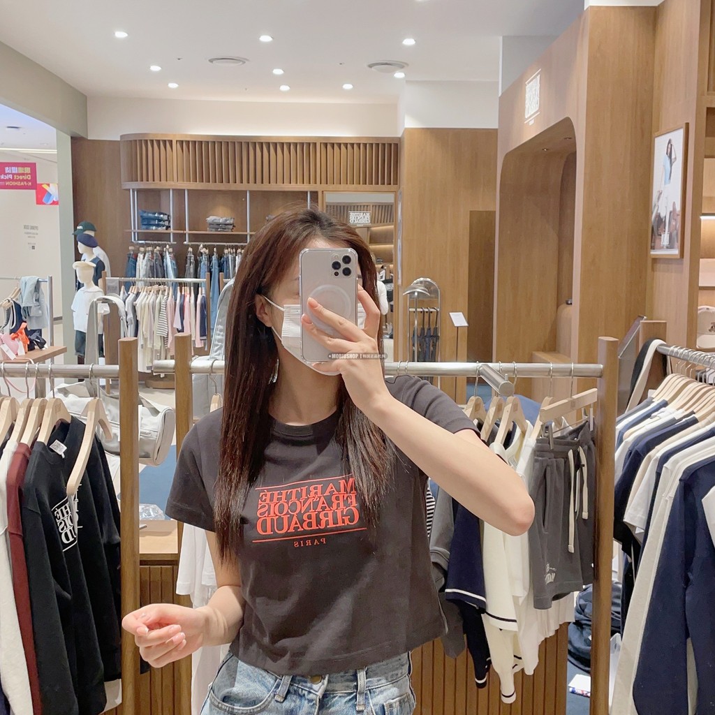 Marithe Basic versatile new color~Korean designer24Summer MARITHE Short-sleeved top for hot girls T 