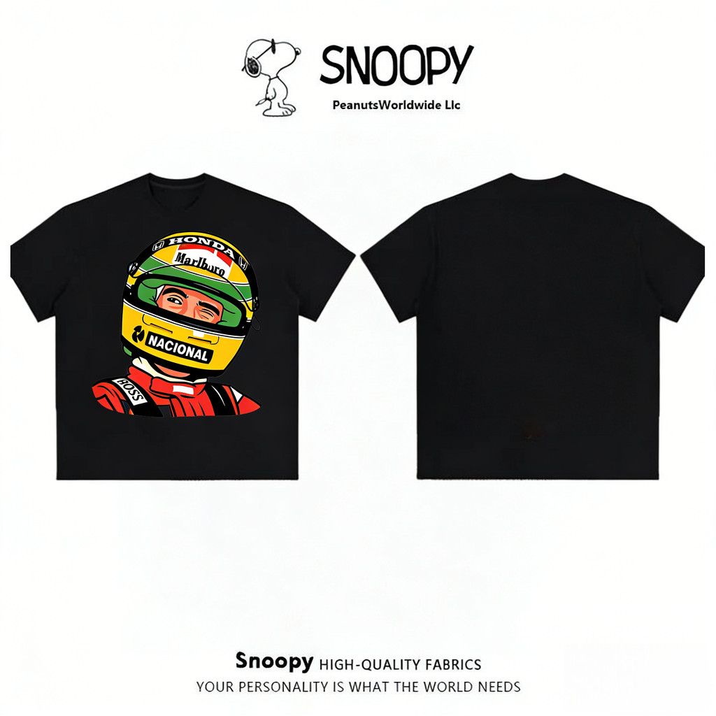 Áo thun thể thao Honda thập niên 90 cổ điển Ayrton Senna F1 Racer Họa tiết