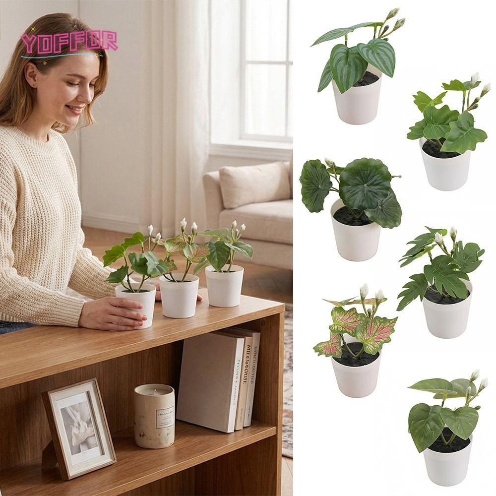 Cây xanh YOFFOR Chậu cây xanh, Cây cảnh cỏ nhân tạo xanh