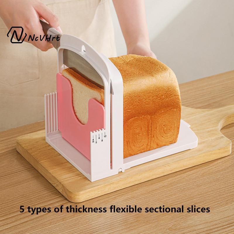 NcVHrt Bánh Mì Nướng Máy Thái Đứng Có Thể Gập Lại Loaf Cutter Ra Dụng Cụ Nướng Bánh Hướng Dẫn Cắt Nhựa Cắt Dụng Cụ Mới