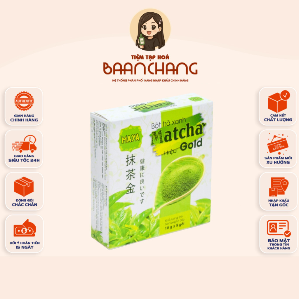 Bột Trà Xanh Matcha Gold 50g – Matcha Nguyên Chất, Mịn Thơm