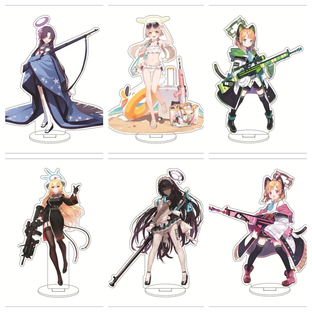 Mô hình Standee Blue Archive nhân vật Shiroko Hoshino Serika Nonomi Hina Iori Aru trang trí bàn học 