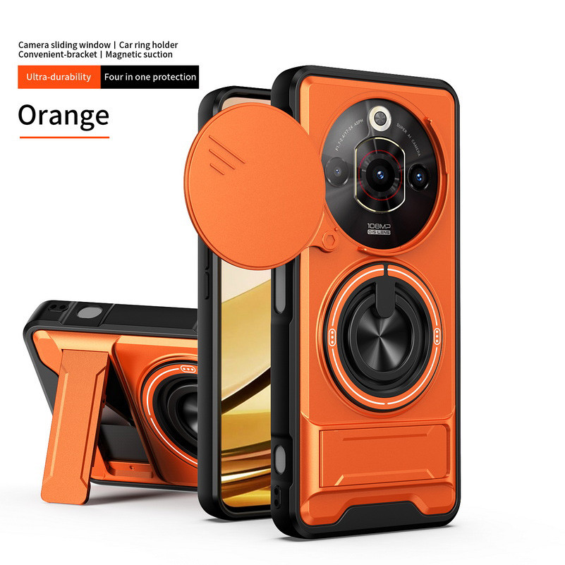 2 Trong 1 Ring Grip Tích Hợp Giá Đỡ Xe Từ Tính Cho ZTE Nubia Focus Pro Music numbia Neo 3 2 RedMagic