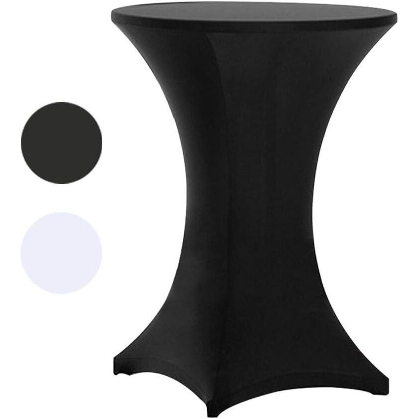 Tina 's 24x30 Inch Highboy Spandex Khăn trải bàn cocktail co giãn màu đen, được trang bị cho bàn trò