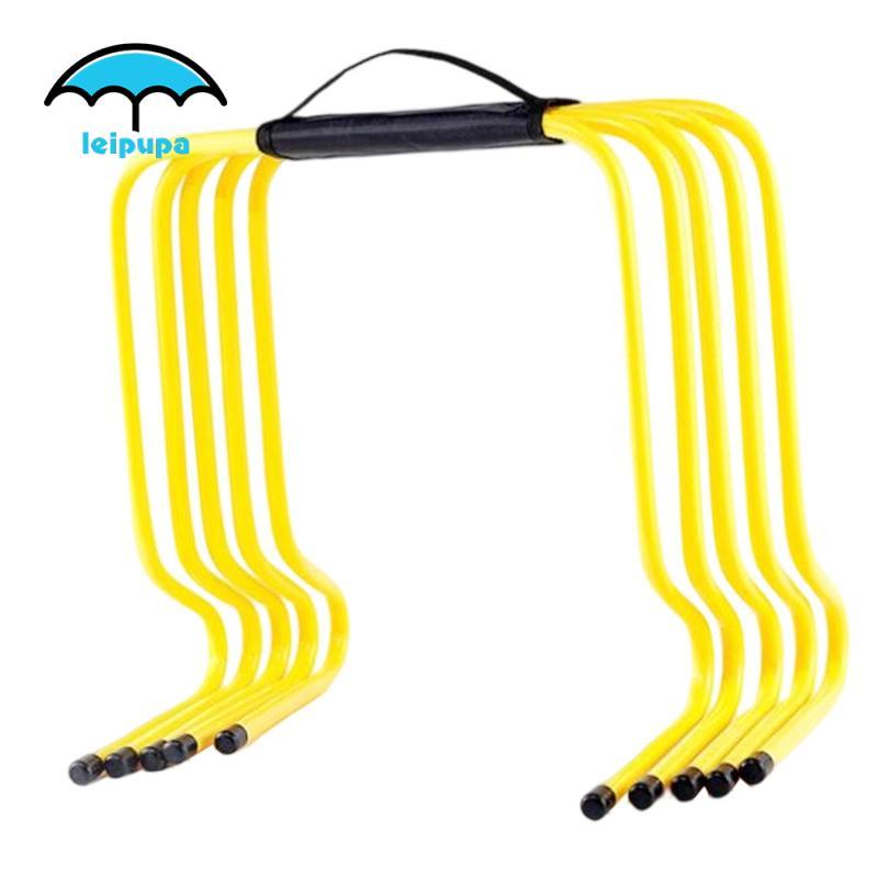 Leipupa 5 Miếng Agility Hurdles Thiết bị tập bóng đá Màu vàng Nhiều chướng ngại vật